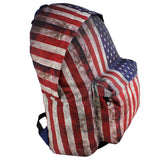 Rustic Vintage Look American Flag Girls Boys 14" Medium Backpack