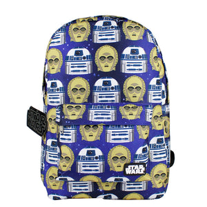 Star Wars Droid C-3PO and R2-D2 Boys Girls 18" School Large Backpack Bag