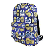 Star Wars Droid C-3PO and R2-D2 Boys Girls 18" School Large Backpack Bag