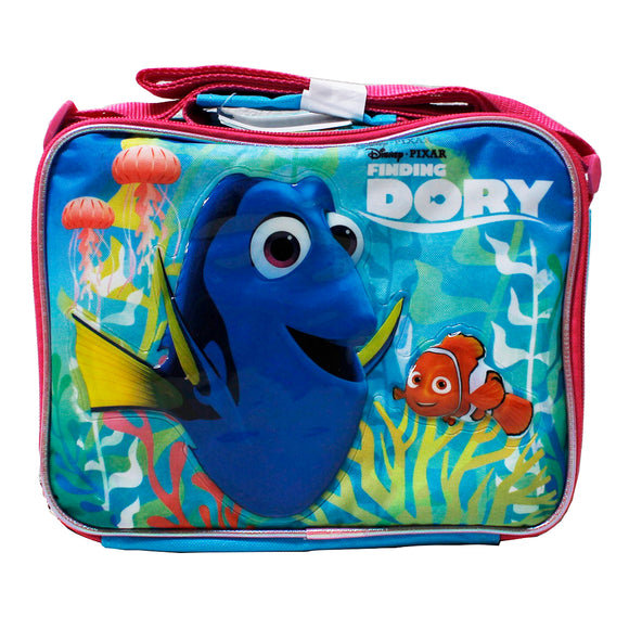 Disney Pixar Finding Dory 10in lunch blue with pink trim 2 characters on front