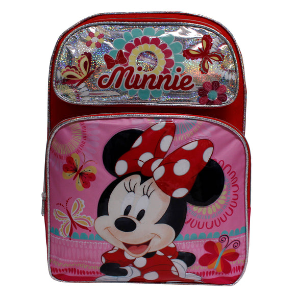 Disney Minnie Mouse Pink & Red Large Girls' School Backpack